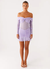 Tiff Long Sleeve Mini Dress - Lilac