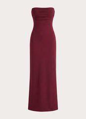 Almost Yours Strapless Maxi Dress - Burgundy