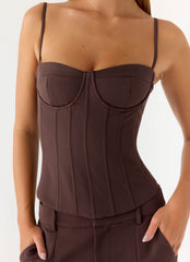Ania Corset Top - Chocolate