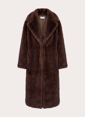Aspen Avenue Faux Fur Coat - Chocolate