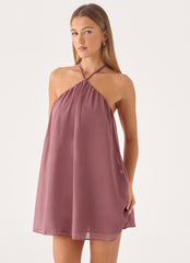 Donar Mini Dress - Mocha Mousse