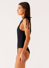 Drifted One Piece Swimsuit - Black