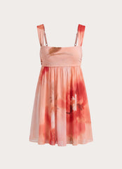 Elaria Flora Mini Dress - Peachy Floral Print