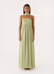 Elarose Scarf Maxi Dress - Soft Lime