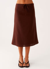 Esther Midi Skirt - Chocolate