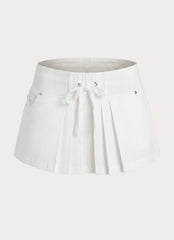 Evrin Cargo Mini Skort - White