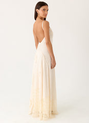 Fabienne Spliced Cotton Maxi Dress - Ivory