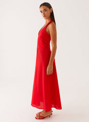 Falling for You Midi Dress - Red