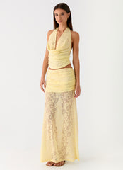 Farruko Jacquard Maxi Skirt - Butter