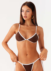 Gina Triangle Bikini Top - Chocolate