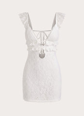 Giulia Lace Mini Dress - White