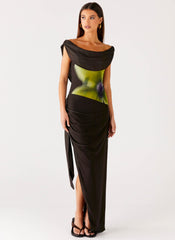 Good Fortune Maxi Dress - Lime Flower