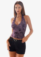 Hanny Halter Top - Purple