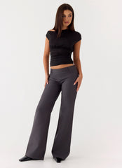 Hot As Ice Low Rise Pants - Grey