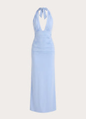 Ilaria Halter Maxi Dress - Powder Blue