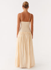 Jacinda Drop Waist Maxi Dress - Cream