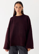 Jack Oversized Knit Sweater - Plum