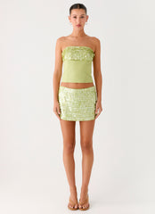 Jennie Beaded Mini Skirt - Green