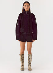 Jeremy Faux Suede Shorts - Black