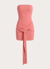 Jiliana Strapless Mini Dress - Coral
