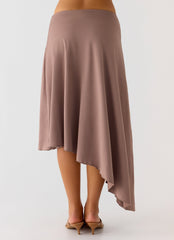 Jisoo Asymmetric Midi Skirt - Desert Taupe