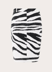 Kamili Low Rise Midi Skirt - Zebra