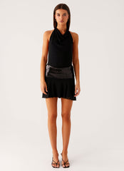 Kelsey Sequin Mini Dress - Black