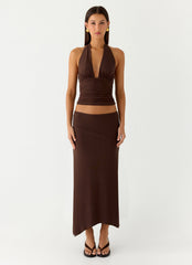 Kerrie Hanky Midi Skirt - Chocolate