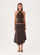 Lennox Midi Skirt - Chocolate