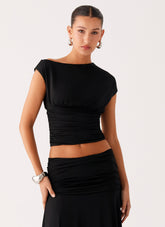 Liana Asymmetrical Top - Black