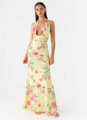 Like You Better Maxi Dress - Lemon Soleil