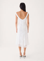 Love Street Lace Midi Dress - White