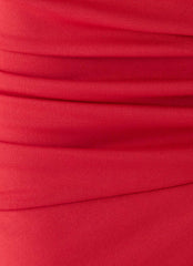 Madelyne Jersey Midi Skirt - Chilli Red