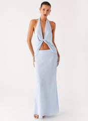 Michaella Chiffon Twist Top - Blue