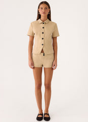 Minna Trench Mini Shorts - Camel