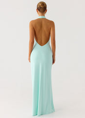 Mougleta Backless Maxi Dress - Aqua