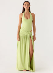 My Answer Bodysuit Maxi Dress - Lime