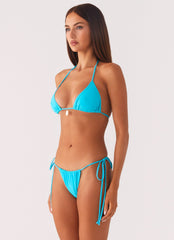 Natti Shell Halter Bikini Top - Turquoise Blue