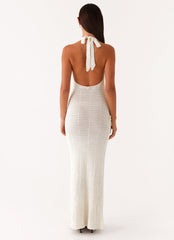 Novalee Flower Crochet Maxi Dress - Ivory