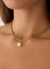 Paradise Hour Necklace - Gold/Pearl
