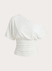 Perrie Asymmetrical Top - Cloud Dancer