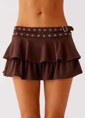 Prologue Belt Mini Skort - Chocolate