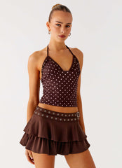 Prologue Belt Mini Skort - Chocolate