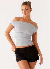 Reva Off Shoulder Top - Grey