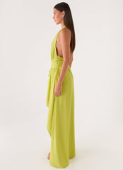 Sinead Halter Maxi Dress - Lime