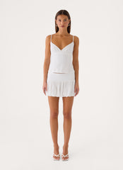 Soft Sky Mini Skirt - White