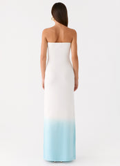 Soft Spoken Knit Maxi Dress - Blue Ombre