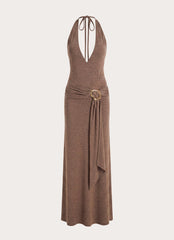 Talk To You Maxi Dress - Taupe