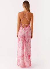 Tara Maxi Dress - Pink Print