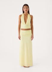 Tavina Sequin Halter Top - Yellow